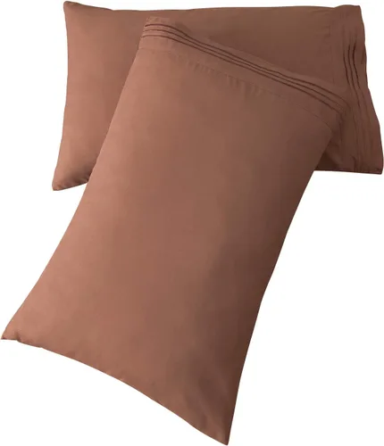 Miniatura 22 de SONORO KATE Juego de fundas de almohada de lujo de microfibra cepillada 1800 ropa de cama - sin arrugas, (gris, 2 fundas de almohada estándar)