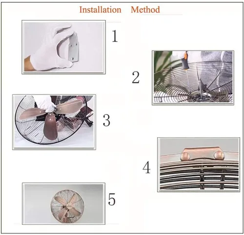 Miniatura 7 de Ventilador oscilante ajustable para montaje en pared, ventilador industrial oscilante de montaje en pared, alta velocidad/negro/resistente, 22.0 in
