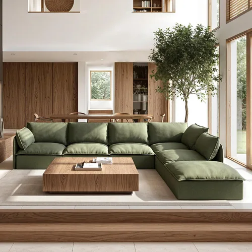 Miniatura 6 de Acanva Sofá modular modular para sala de estar, cómodo sofá convertible en nube, sofá de gran tamaño con otomana y fundas de felpilla lavables