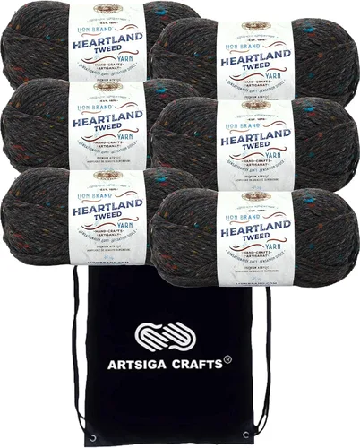 Miniatura 53 de Lion Brand Heartland Capitol Reef 136-140 (3 cadejos - mismo lote de tinte) Hilo estambre medio #4 acrílico para crochet y tejer con bolsa