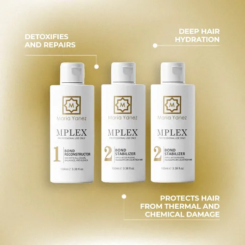 Miniatura 2 de MPLEX 1&2, crema de tratamiento capilar, regenerador de bonos y estabilizador de enlaces, para uso profesional, tratamiento químico, cabello dañado