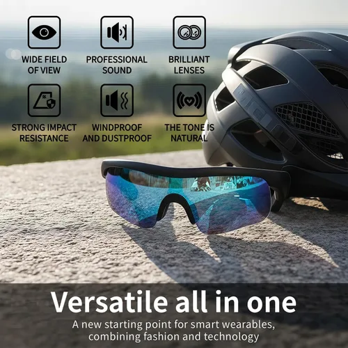 Miniatura 2 de Gafas de sol polarizadas Bluetooth deportivas, ciclismo, correr, para hombres y mujeres, UV400 con Bluetooth envolventes con altavoces HD abiertos