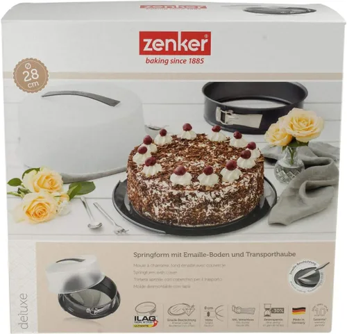 Miniatura 8 de Zenker Molde desmontable rectancular Deluxe con base plana Ø28cm en negro-metálico, Esmalte, 13.2 x 13.2 x 5.5 in