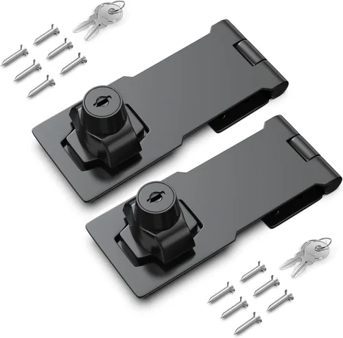 Miniatura 26 de Cerradura de cerrojo con llave de 2.5 pulgadas para armarios y puertas pequeñas, diseño de perilla giratoria, aleación de zinc resistente con hierro