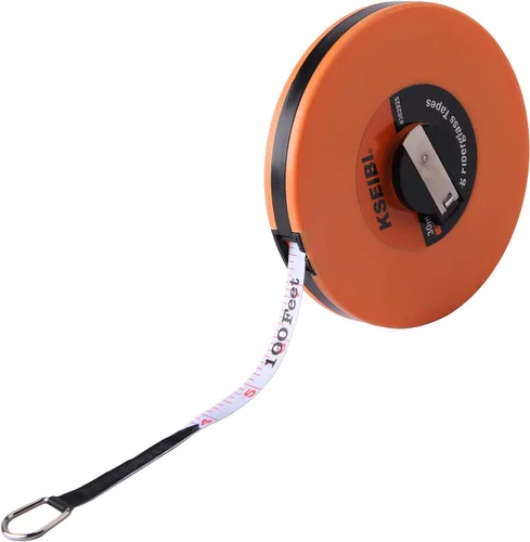 KSEIBI 302910 cinta métrica de fibra de vidrio larga con impresión doble cara en pulgadas/métrica para trabajo de construcción (66 pies / 20 m)