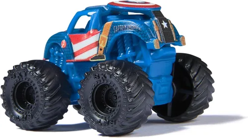 Miniatura 7 de Monster Jam Marvel - Juego de 3 mini camiones con Black Panther, Capitán América, Iron Man, escala 1:87, robusto y con detalles geniales