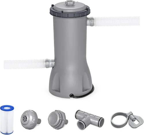 Miniatura 11 de Bestway Flowclear - Cartucho de bomba de filtro de agua para piscina sobre el suelo, 530 galones por hora, 120 voltios con temporizador de apagado