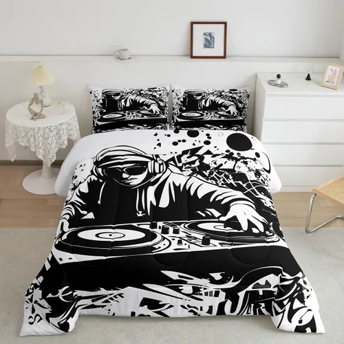 Miniatura 32 de Juego de ropa de cama de hurón tamaño individual para niños, diseño de dibujos animados de hurones para niños, bonito edredón acolchado de animales