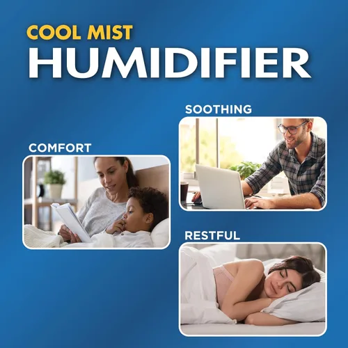 Miniatura 4 de Thera Care Cool Mist Humidificador ultrasónico Para habitaciones de tamaño mediano No requiere filtro 16 horas de tiempo de funcionamiento