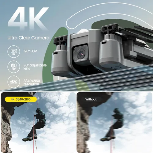 Miniatura 2 de Holy Stone HS440D - Drones con cámara para adultos 4K UHD, peso ligero de 249g con GPS, función de retorno automático, seguimiento, waypoints