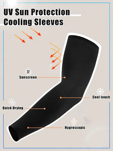 Miniatura 4 de 10 pares de mangas de sol refrescantes para hombres y mujeres, con protección ultravioleta