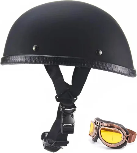 Miniatura 12 de Casco de motocicleta de media cara, casco con cara abierta retro aprobado por DOT para adultos hombres y mujeres, casco para adultos, casco de media