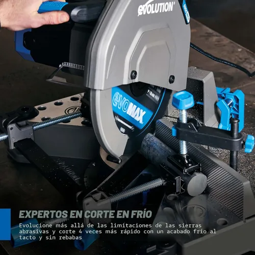 Miniatura 2 de Sierra de corte y medición EVOLUTION S14MCS de 14" Sierra de corte de acero en frío Motor y hoja inteligente EVOMAX +3500 cortes Cortes sin