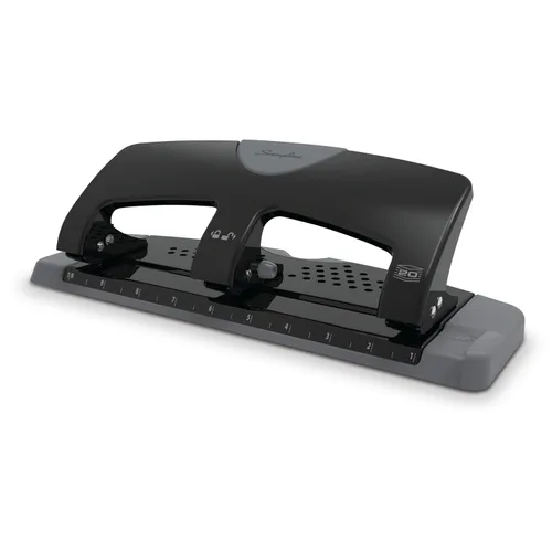 Miniatura 8 de Swingline Perforadora de 3 agujeros, capacidad para 20 hojas, perforadora de 3 anillos, perforadora de papel, SmartTouch de bajo esfuerzo, negro