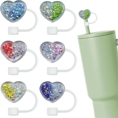 Miniatura 16 de 8 fundas reutilizables de silicona para popotes Stanley Cup de 30 y 40 onzas, accesorios de tapa de popote de 0.394 in y 0.4 pulgadas 36 Lindo