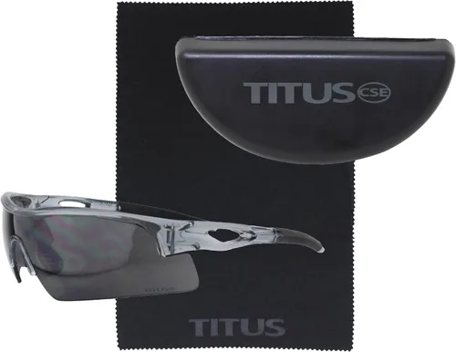 Miniatura 53 de TITUS G20 Gafas de seguridad para todos los deportes, protección para motocicletas, compatibles con ANSI Z87+ Marco negro - Lente ahumado - Con bolsa