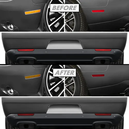Miniatura 11 de SlickMod Tinte de humo de vinilo precortado para la luz trasera Dodge Challenger 2015-2022 (1. luz trasera, 20% humo oscuro)