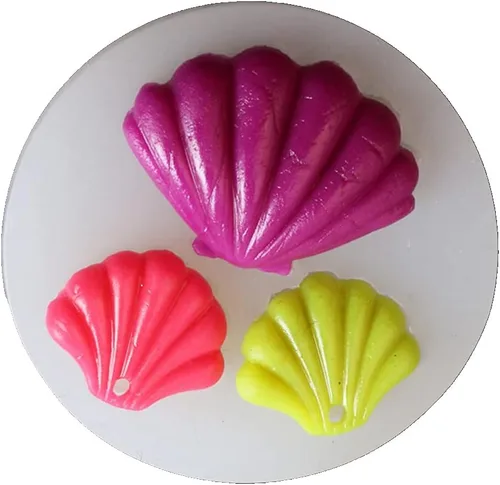 Miniatura 2 de TUKE Moldes de silicona para hojas y panales - Moldes 3D para hornear fondant y chocolate (concha marina)