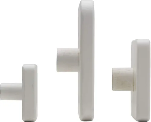 Miniatura 3 de MELANNCO Gancho de pared de MDF graduado, juego de 3, color blanco