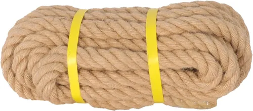 Miniatura 12 de Cuerda de yute de 3/4 pulgadas × 50 pies, material natural, cuerda de yute resistente trenzada para manualidades en interiores y exteriores