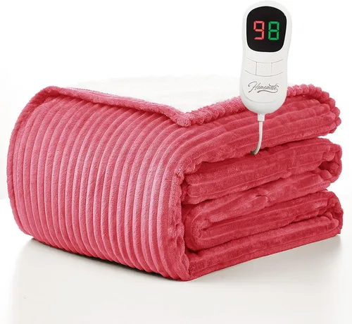 Miniatura 33 de Homemate Manta térmica eléctrica de 50 x 60 pulgadas, manta térmica de 1/2/4/6/8 horas de apagado automático, 10 niveles de calor, protección contra