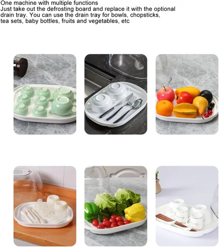 Miniatura 5 de Caja de descongelación, bandeja de descongelación de cocina, descongelación de 360 grados, tazón de descongelación de carne de gran capacidad