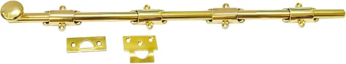 QCAA Perno de puerta holandés de latón macizo, 36 ", latón pulido lacado, 1 paquete, hecho en Taiwán 35.8 in - Latón pulido lacado