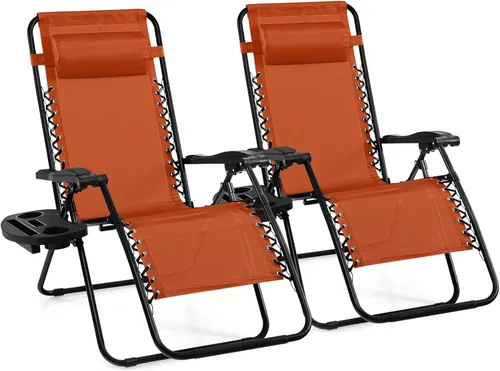 Miniatura 22 de Giantex Zero Gravity - Silla reclinable para patio al aire libre con portavasos y almohada extraíble, respaldo ajustable, silla de salón
