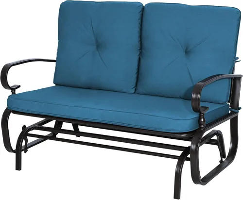 Incbruce silla mecedora para exteriores y columpio para jardín, banco para patio con capacidad para 2 personas, juego de silla con estructura de