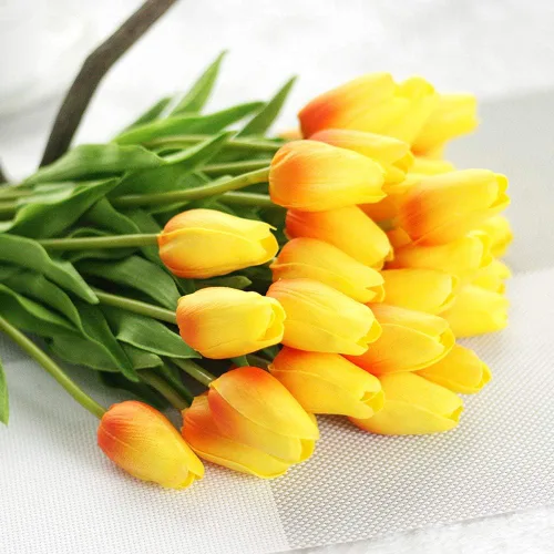 Miniatura 3 de 30 tulipanes artificiales, flores de tacto real, multicolor, tulipanes falsos de Holanda de poliuretano, ramo de tulipanes de látex, flores de látex