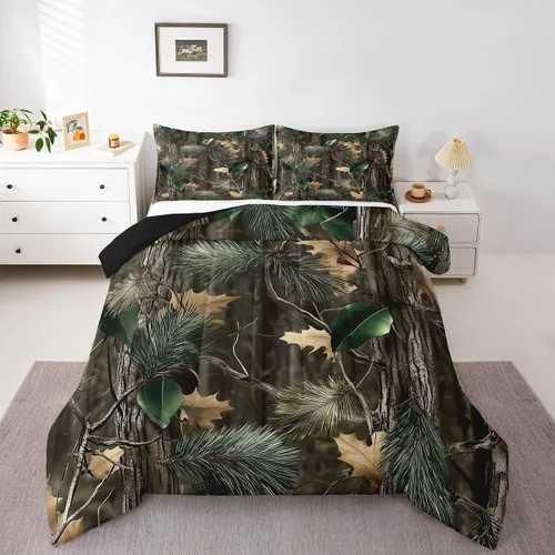 Miniatura 14 de Erosebridal Juego de edredón de campamento para niños y niñas, ropa de cama de campista tamaño twin, edredón vintage de campamento feliz