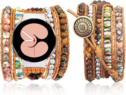 Miniatura 7 de Correa de reloj boho hecha a mano para Samsung Galaxy con piedras naturales y cuentas pulsera de cuentas