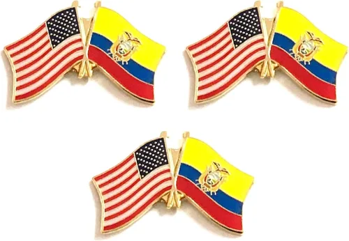 Miniatura 121 de 3 Pines de solapa con banderas de Estados Unidos y países internacionales, paquete de 3 pines dobles con diseño de banderas de Estados Unidos
