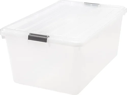 Miniatura 9 de IRIS caja de almacenamiento tipo balde de 132 cuartos de galón Transparente