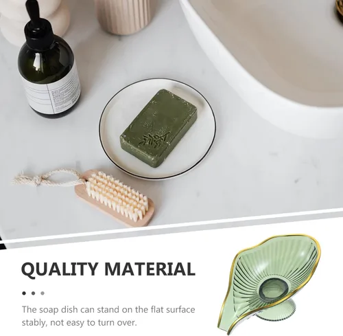 Miniatura 5 de Alipis - Jabonera autodrenante de 6.29 x 3.74 x 2.95 pulgadas, jabonera pesada para baño, fregadero, encimera de cocina con base estable y bandeja
