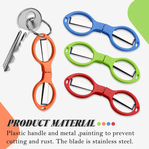 Miniatura 5 de Tatuo Tijeras de acero inoxidable plegables, mini tijeras, antióxido, portátil, llavero, tijera, tijeras pequeñas en forma de tijeras compactas