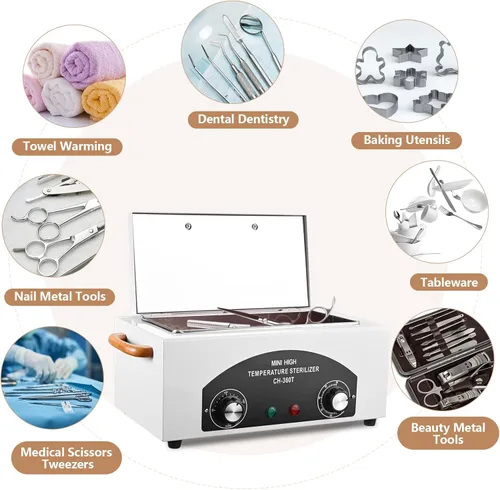 Miniatura 2 de Esterilizador de Alta Temperatura Máquina de Autoclave 110V 300W Esterilizador de Herramientas para Uñas Esterilizador de Calor Seco Esterilizador