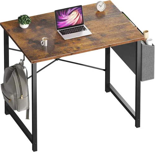 Miniatura 25 de OLIXIS Escritorio de computadora de 44 pulgadas, escritorios de oficina en casa para espacios pequeños, mesa de estudio, escritura, trabajo