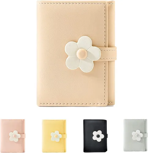 Miniatura 49 de MEISEE Billetera pequeña para niñas y mujeres, billetera de tres pliegues, bolsillo para efectivo, con estampado de flores, monedero con ventana