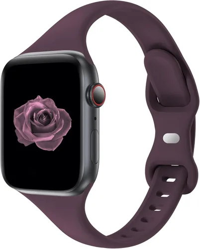 Miniatura 34 de Acrbiutu - Correas compatibles con Apple Watch de 38, 40, 41, 42, 44, 45, 46 y 49 mm, delgada, de silicona, para iWatch serie Ultra, 10, 9, 8, 7, 6