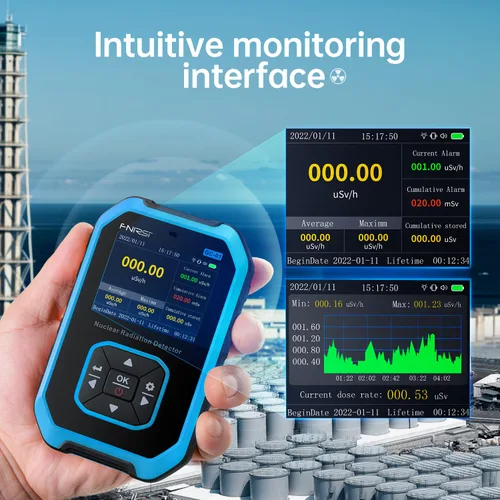 Miniatura 3 de FNIRSI GC-01 Geiger Counter Detector de radiación nuclear, dosímetro de radiación con pantalla LCD, medidor de monitor de radiación recargable