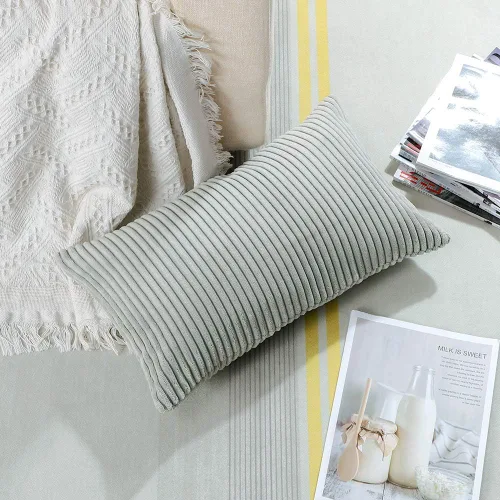 Miniatura 249 de Artscope Fundas de Almohada de Pana a Rayas Acogedoras Súper Suaves Decorativas Cuadradas Fundas de Cojín para Sofá Sillón Dormitorio Decoración