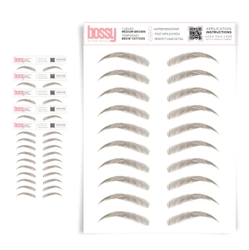 Miniatura 62 de 5 paquetes de tatuajes temporales para cejas, adhesivos impermeables para cejas, tatuajes falsos para el cabello tipo pelar de transferencia