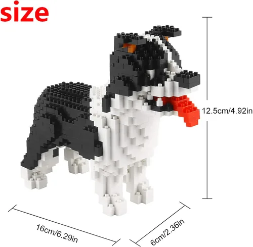 Miniatura 3 de Larcele Juego de Bloques de Construcción de Perro Micro, Kit de Ladrillos de Juguete de Construcción Mini para Mascotas, 950 Piezas KLJM-02