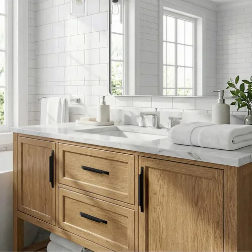 Miniatura 6 de Goldenwarm - Paquete de 5 manijas negras para cajones de 3-3/4 pulgadas, herrajes modernos para armarios, manijas para puertas de baño y vestidores