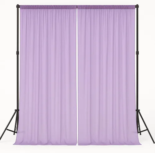 Miniatura 21 de AK-Trading - Paneles de cortinas de gasa para eventos de boda y decoración, cortinas de telón de fondo (115 x 120 pulgadas, negro)