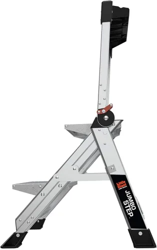 Miniatura 3 de Little Giant Escaleras, escalón jumbo, 2 escalones, 2 pies, taburete de aluminio, tipo 1AA, clasificación de peso de 375 libras, (11902), plata