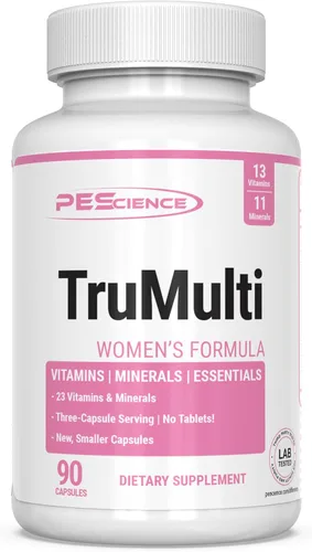 PEScience TruMulti Women's Multivitamínico con vitamina C, D, zinc de primera calidad para apoyo inmunológico y estrés, 90 cápsulas
