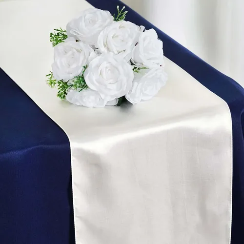 Miniatura 11 de Efavormart - 5 piezas de camino de mesa de satén de alta calidad para bodas, fiestas de cumpleaños, ajuste rectangular y mesa redonda, 12 x 108