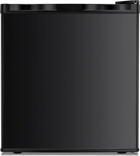 Kismile Mini congelador, congelador vertical de 1.1 pies cúbicos con puerta individual reversible, estantes extraíbles, congelador pequeño con Negro